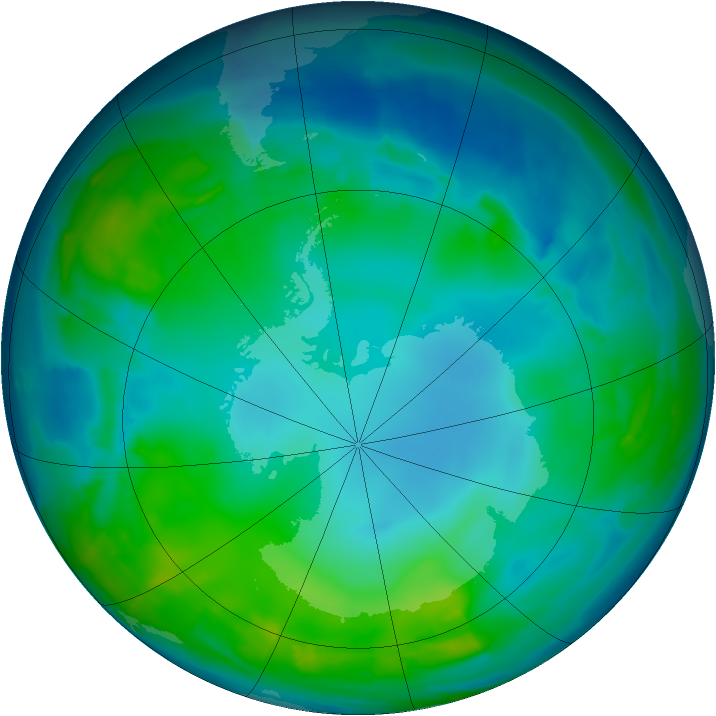 Antarctic ozone map for 17 May 2015